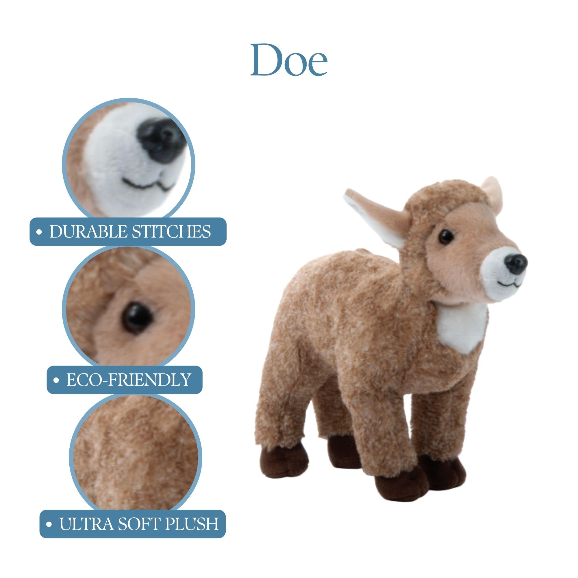 Amazon.com: The Petting Zoo Doe Stuffed Animal Plushie, Wild Onez